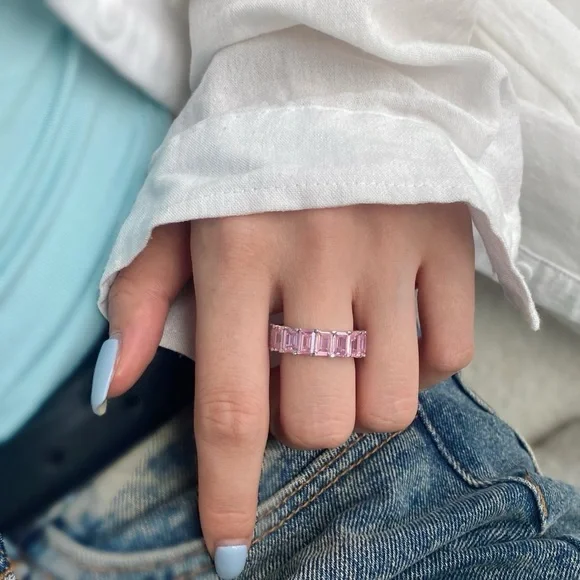Pink rhinestones ring - Picture 3 of 7